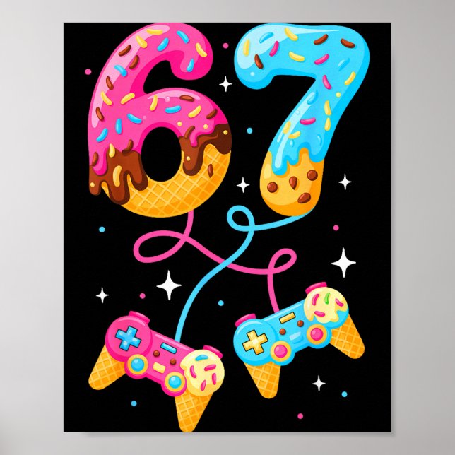 67 Glass Strömmem Memes Spelare Six Seven Gen Alph Poster (Framsidan)