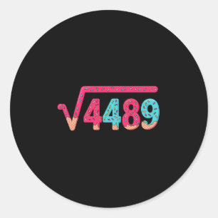 67 Glass Strömmemem Square Root 4489 Slang Matemat Runt Klistermärke