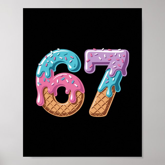 67 Glassdamm Funny Six Seven Meme Nummer 6 An Poster (Framsidan)