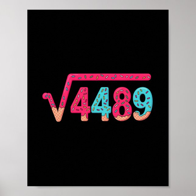67 Glassdråpe Meme Kvadratrot 4489 Slang Matematik Poster (Framsidan)