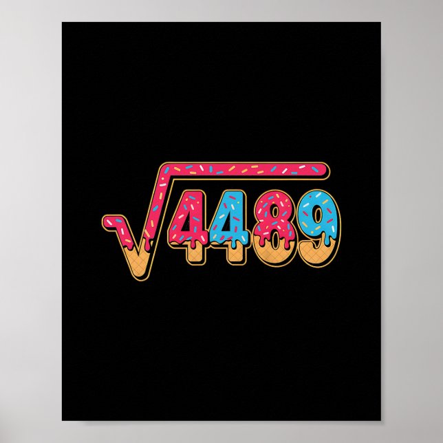 67 Glassdråpe Meme Matematiklärare Skola Kvadrat  Poster (Framsidan)