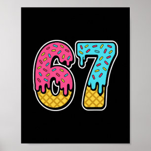67 Glassigt Ice Cream Meme Sex Sju Rolig Gen Alpha Poster