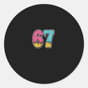 67 Glassigt Ice Cream-Meme Sex Sju Roligt Gen Alph Runt Klistermärke