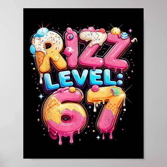 67 Glassigt Ice Cream Meme Six Seven Gen Alpha Sl Poster (Framsidan)