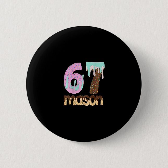 67 Glassigt Ice Cream Meme Six Seven Gen Alpha Sla Knapp (Framsida)
