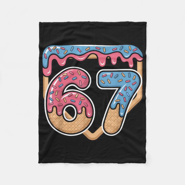 67 Glassis Drip Meme Baseboll  Fleecefilt (Framsidan)