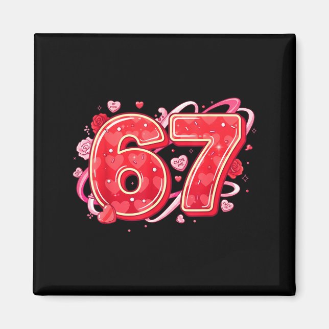 67 Glassis Drip Meme Rolig Six Seven Alla Hjärtans Magnet (Framsidan)