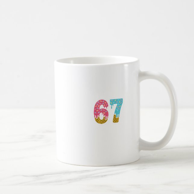 67 Glassis Drip Meme Rolig Six Seven Gen Alpha S Kaffemugg (Höger)