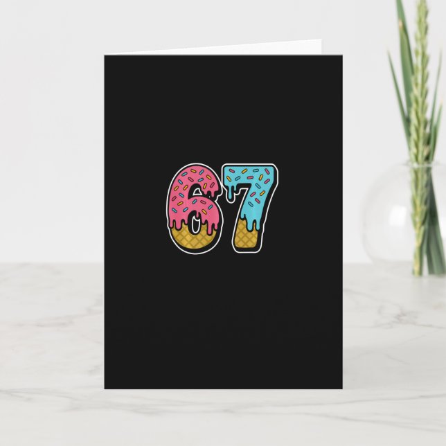 67 Glassis Drip Meme Rolig Six Seven Gen Alpha S Kort (Framsida)