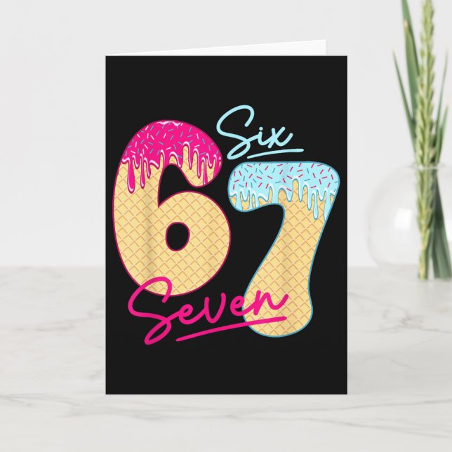 67 Glassis Drip Meme Rolig Six Seven Gen Alpha S Kort (Framsida)