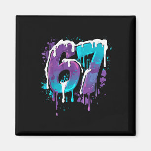 67 Glassis Drip Meme Rolig Six Seven Gen Alpha S Magnet