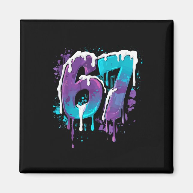 67 Glassis Drip Meme Rolig Six Seven Gen Alpha S Magnet (Framsidan)
