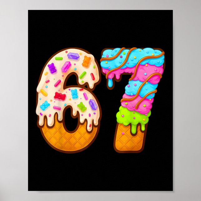 67 Glassis Drip Meme Rolig Six Seven Gen Alpha S Poster (Framsidan)