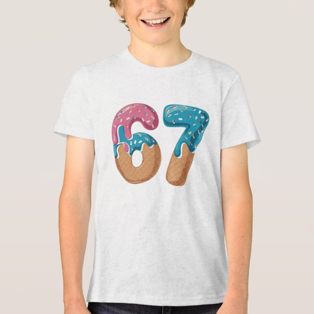 67 Glassis Drip Meme Rolig Six Seven Gen Alpha  T Shirt (Framsida)