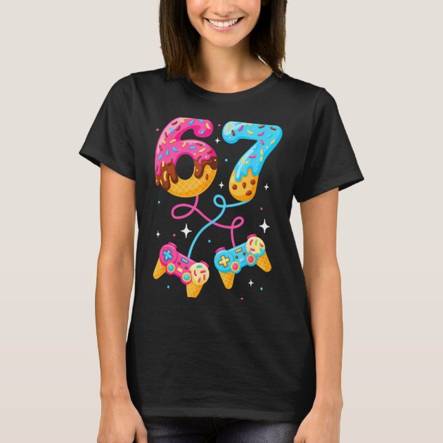 67 Glassis Drip Meme Spelare Six Seven Gen Alpha S T Shirt (Framsida)