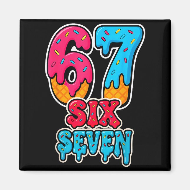 67 Glassis Drip Rolig Six Seven Gen Alpha Meme S Magnet (Framsidan)