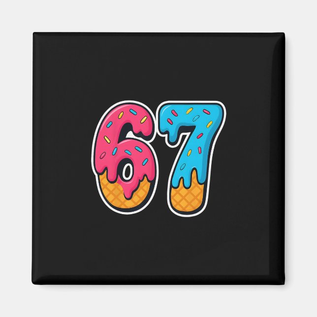 67 Glassis Drip Rolig Six Seven Gen Alpha Meme S Magnet (Framsidan)