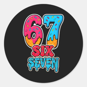 67 Glassis Drip Rolig Six Seven Gen Alpha Meme S Runt Klistermärke