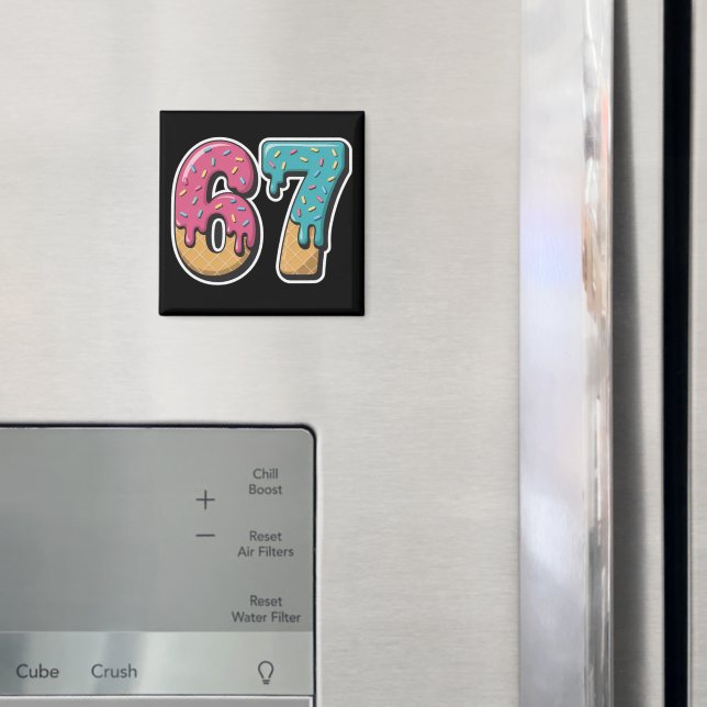 67 Glassis Dropp Meme Rolig Six Seven Gen Alpha  Magnet (In Situ (Fridge))