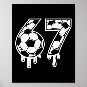 67 Glassis Droppande Fotboll Gen Alpha Sex Sju Mem Poster