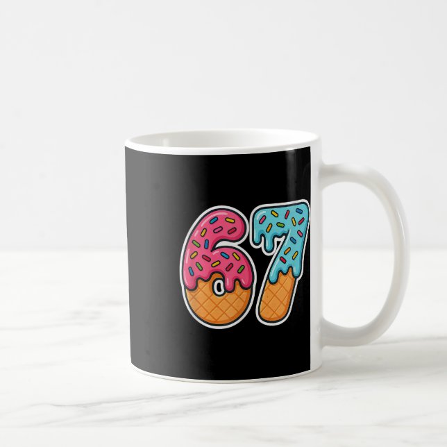 67 Glassis Meme Drip Sex Sju Slang Gen Alpha  Kaffemugg (Höger)