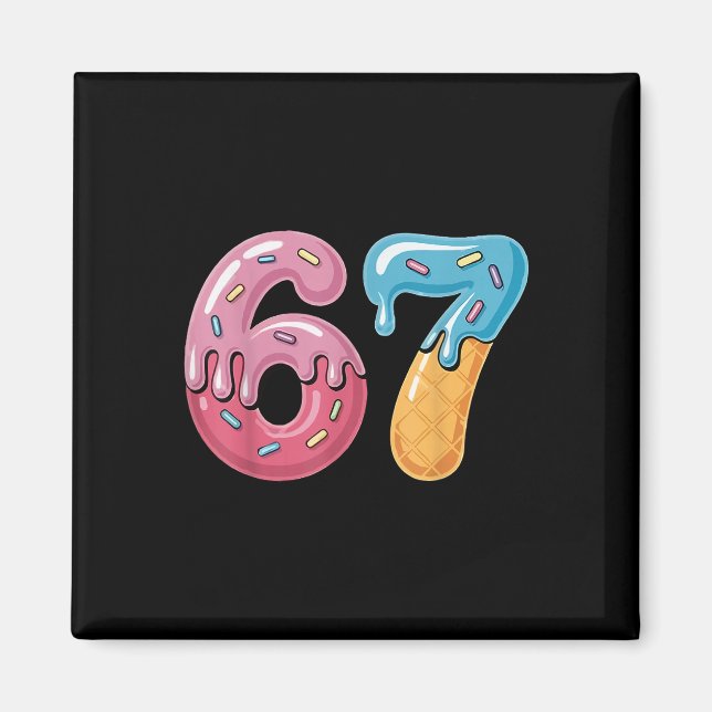 67 Glassis Meme Rolig Six Seven Gen Alpha S Magnet (Framsidan)