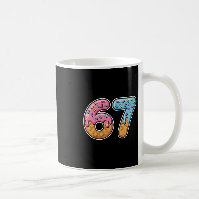 67 Glassis Strilar Meme Rolig Six Seven Gen Alpha  Kaffemugg (Höger)