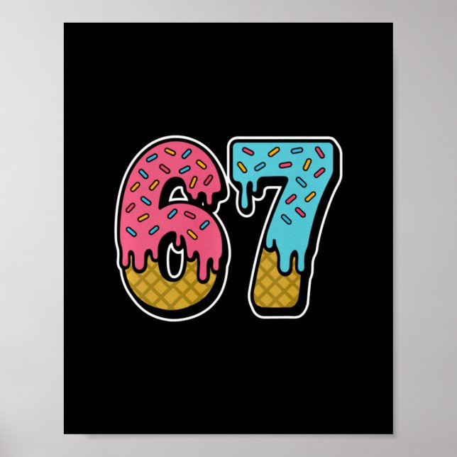 67 Glassis Strilar Meme Rolig Six Seven Gen Alpha  Poster (Framsidan)