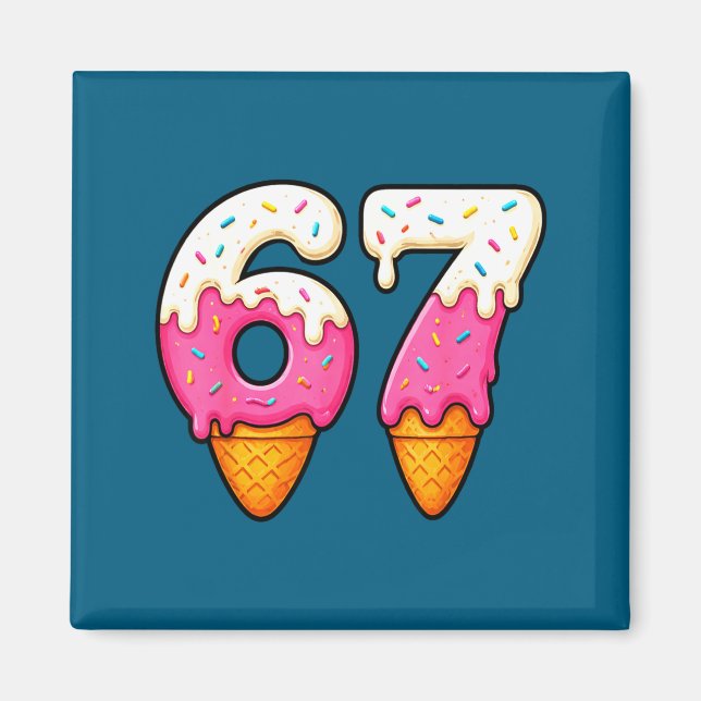 67 Glassklick Meme-illustration Magnet (Framsidan)