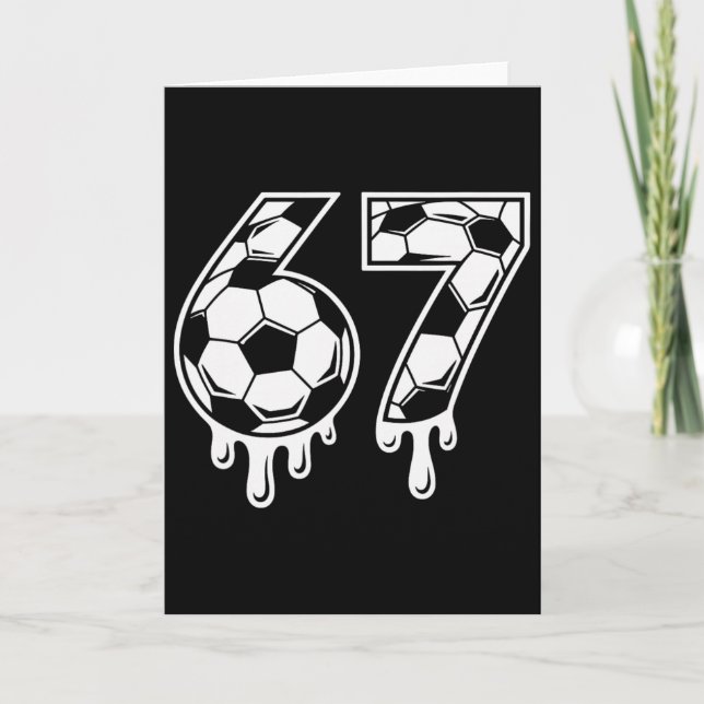 67 Glasskula Drip Fotboll Gen Alpha Six Seven Meme Kort (Framsida)