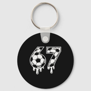 67 Glasskula Fotboll Gen Alpha Six Seven Meme Nyckelring