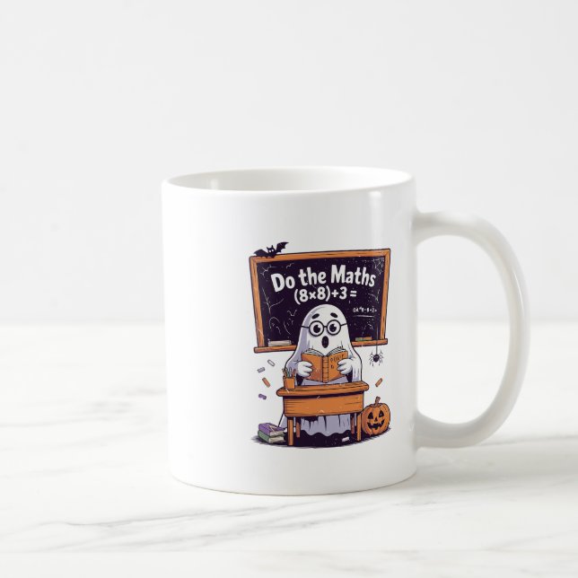67 Gör Matematik Ghost Lärare Halloween Kostym Mat Kaffemugg (Höger)