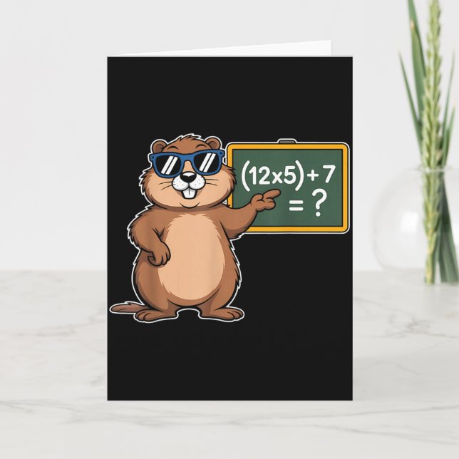 67 Groundhog Day 6-7 Meme Matematiklärare Six Seve Kort (Framsida)
