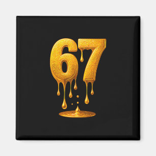 67 Guld Drip 6 Sju lustigt minne Magnet