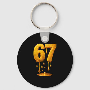 67 Guld Drip 6 Sju lustigt minne Nyckelring