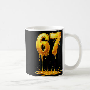 67 Guld Drip Rolig Six Seven Meme Pojkar Barn 6 7 Kaffemugg