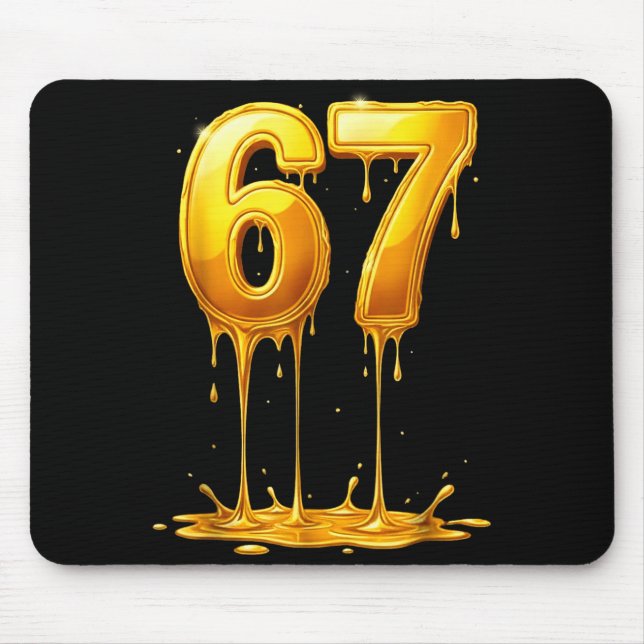 67 Guld Drip Rolig Six Seven Meme Pojkar Barn 6 7  Musmatta (Framsidan)