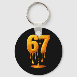 67 Guld Drip Sex Sju Roligt Meme Nyckelring