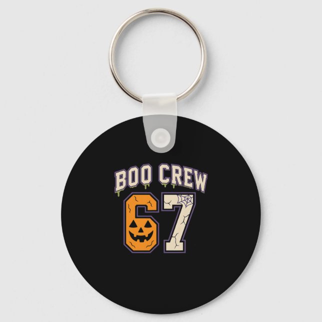 67 Halloween Boo Crew Sporttröja Brainrot Meme  Nyckelring (Framsida)