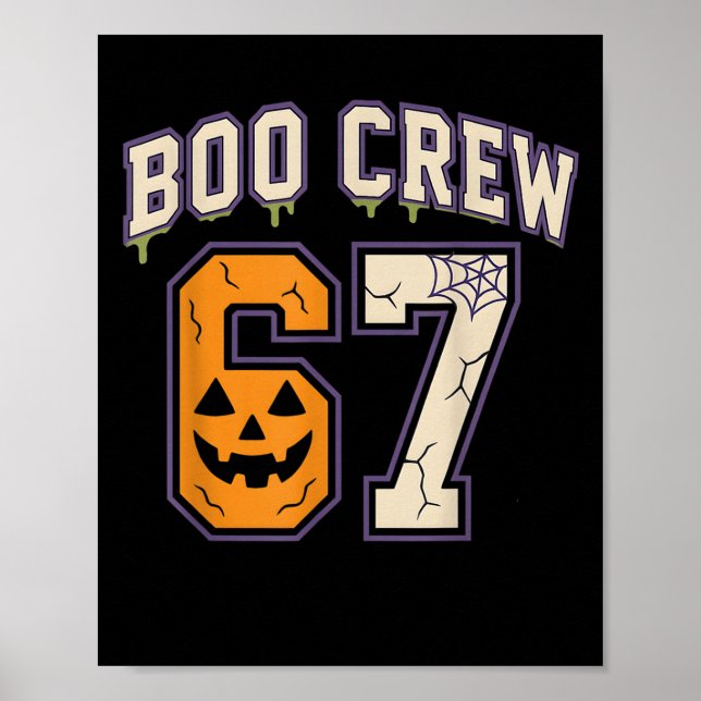 67 Halloween Boo Crew Srts Tröja Brainrot Meme Si Poster (Framsidan)