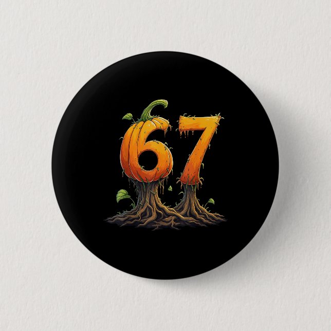67 Halloween Brainrot Meme 6 7 Nummer Sex Sju P Knapp (Framsida)