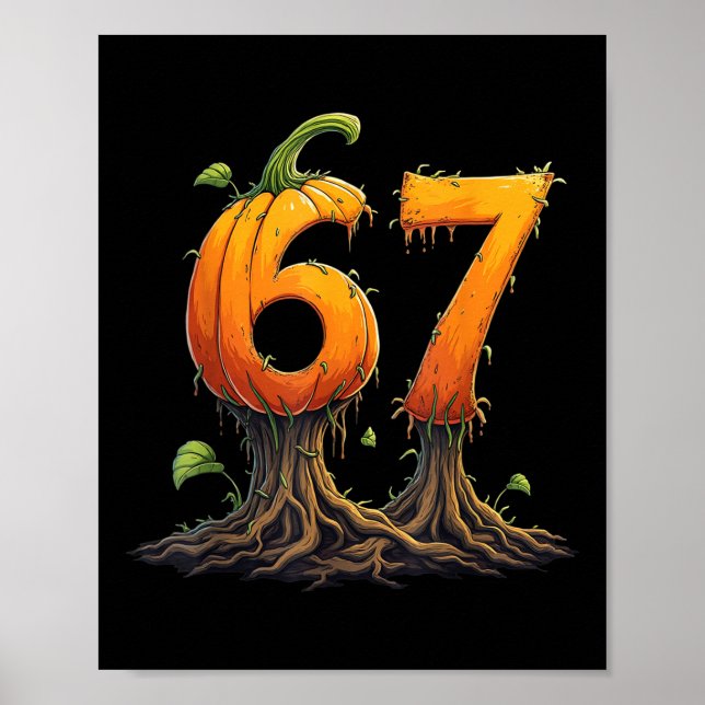 67 Halloween Brainrot Meme 6 7 Nummer Sex Sju P Poster (Framsidan)