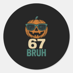 67 Halloween Bruh Pumpkin 6-7 Meme Gen Alpha Slang Runt Klistermärke