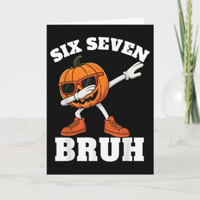 67 Halloween Funny Six Seven Bruh Meme Brainrot Pu Kort (Framsida)