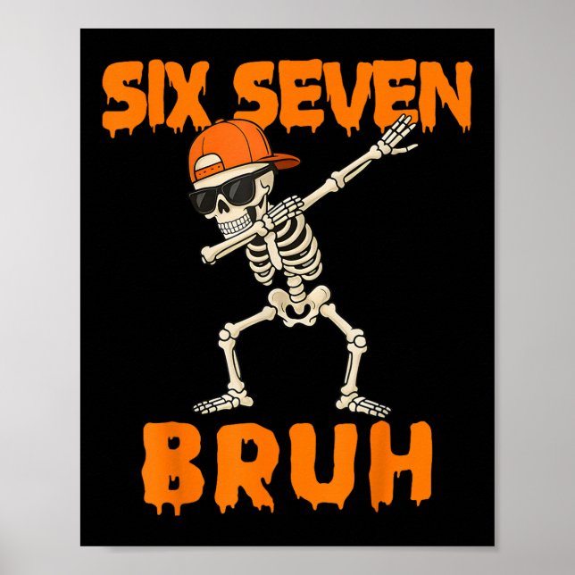 67 Halloween Funny Six Seven Meme Brainrot Pumpkin Poster (Framsidan)