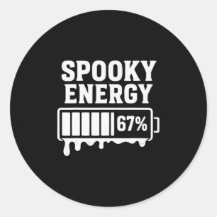 67 Halloween Kuslig Energi Brainrot Meme Sex Sju Runt Klistermärke