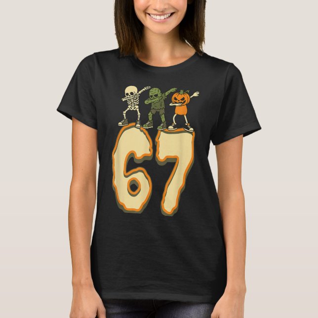 67 Halloween Meme 6 7 Numbers Six Seven Funny Kids T Shirt (Framsida)
