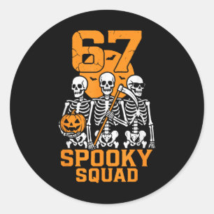 67 Halloween Meme 6 7 Nummer Sex Sju Barn Skelett Runt Klistermärke