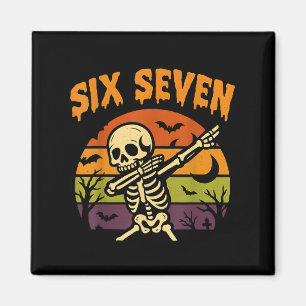 67 Halloween Meme 6 7 Skeleton 6 Sju siffror F Magnet