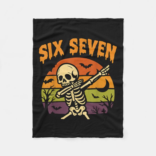 67 Halloween Meme 6 7 Skeleton Six Seven Numbers F Fleecefilt (Framsidan)